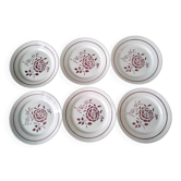 6 assiettes à dessert en faïence de Lunéville modèle Claudine