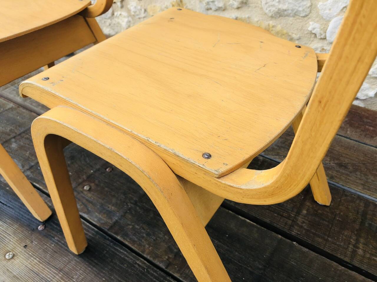 Paire de chaises enfant vintage, bois courbé circa 1950/1950