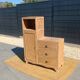 Handcrafted asymmetrical wooden furniture
