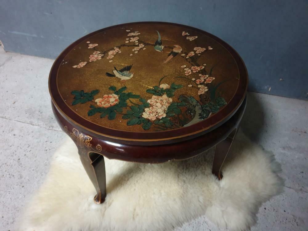 Antique Japanese coffee table with stools