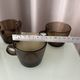 Set of 4 Vintage Smoked Glass Coffee CSeups by ŠEDA – Czechoslovakia, 1970s