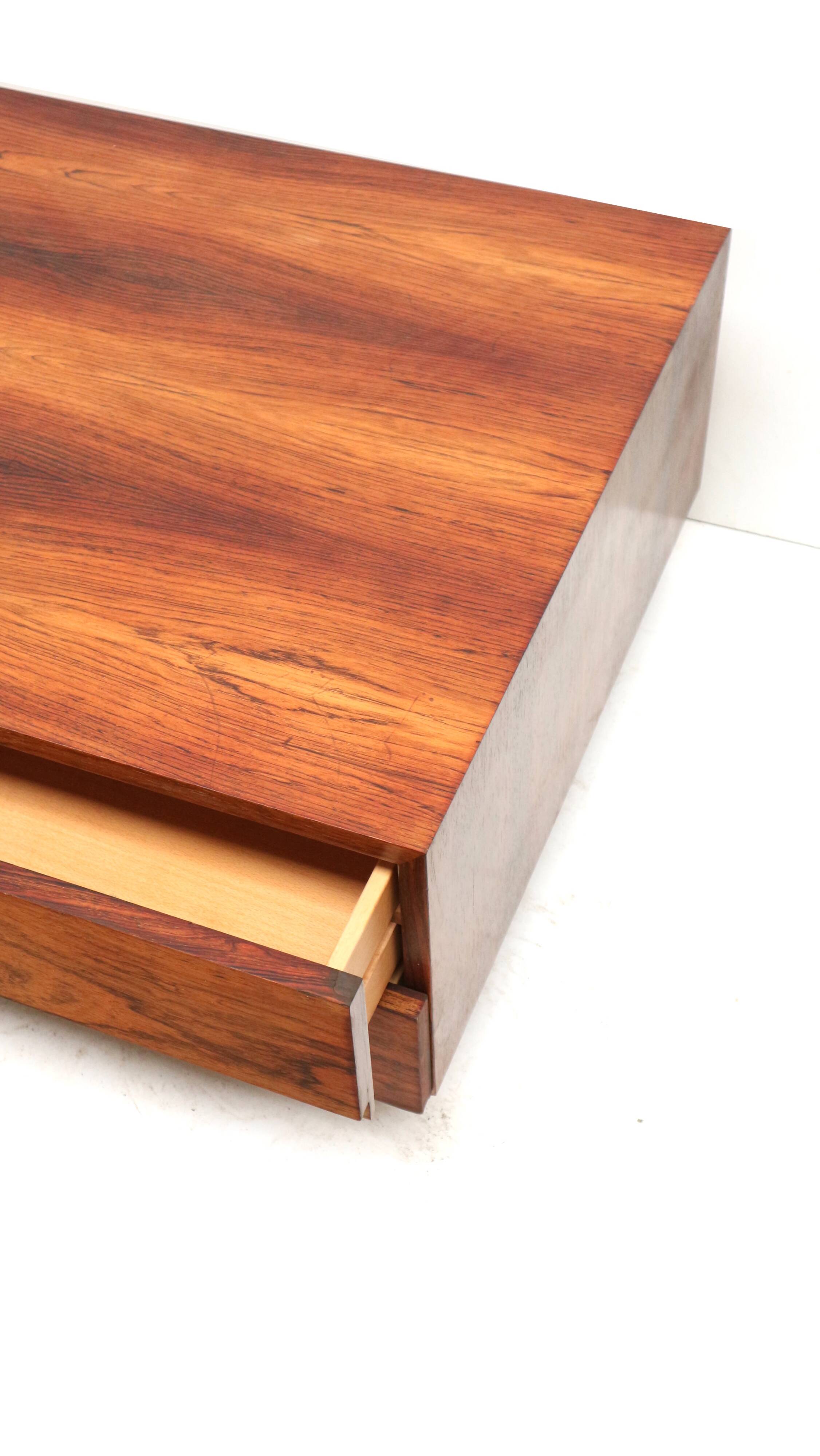 Vintage rosewood low sideboard / lowboard with drawers made in the 60s