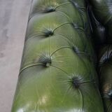 Green English Chesterfield Club Chair with a Vintage Look