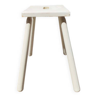 Tabouret d'atelier en bois blanc