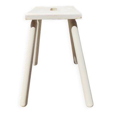 White wooden workshop stool