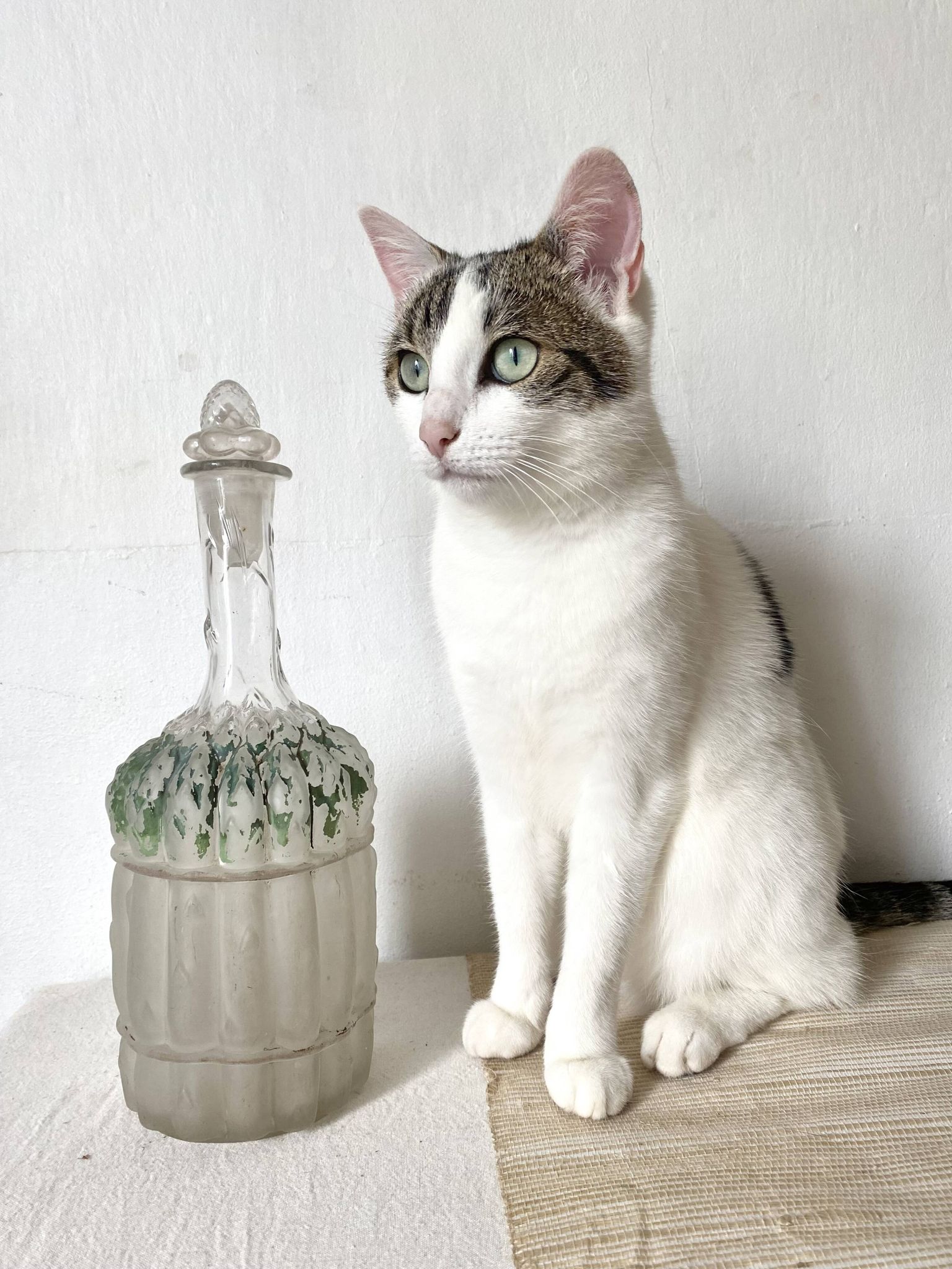 Carafe ancienne asperge Legras fin XIXe