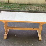 Renovated monastery farmhouse table in 20th century pine wood 180cm