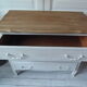 Vintage curved gray pearl-white powdered pearl tray waxed wood