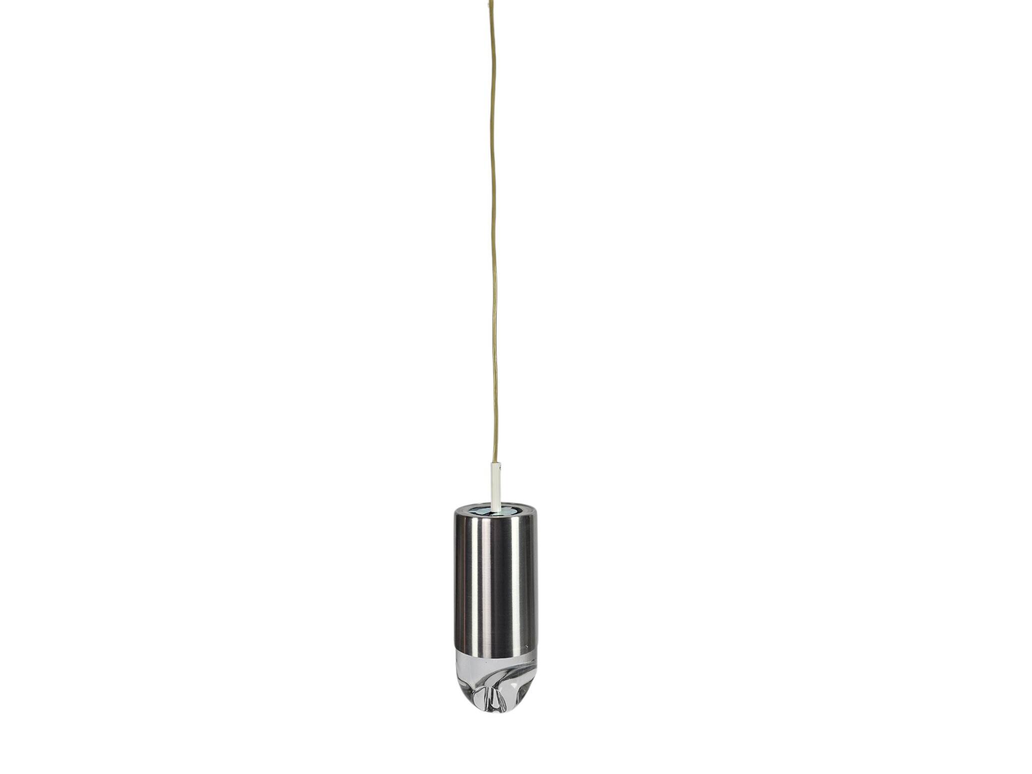 Raak Amsterdam - B 1015 - suspended lamp 'bullet' - aluminium - crystal - 1960s