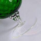 Vintage Green Glass Footed Vase