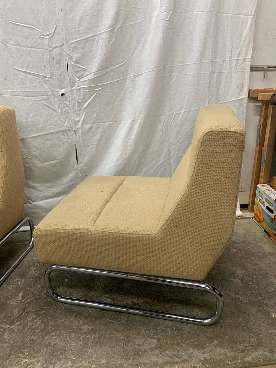 Pair of designer armchairs circa 1980