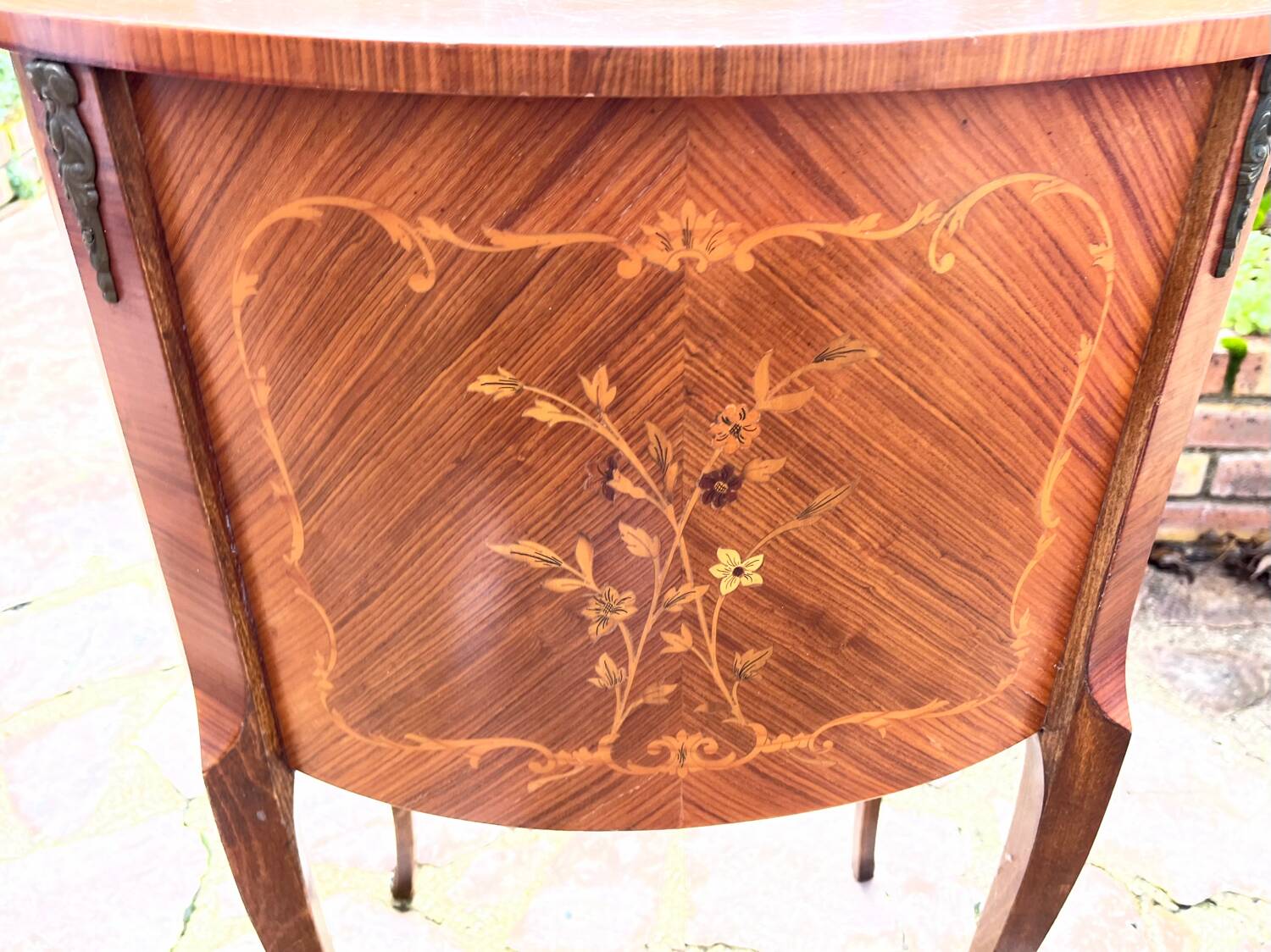 Pair of marquetry bedside tables