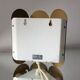 Scandinavian midcentury wall light in crystal and mat gold colored metal