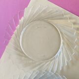 10 small plates in Duralex glass in the shape of flowers - retro-cuisine-vintage