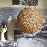 Lampshade suspension vintage wicker ball and natural string
