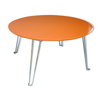 Table basse pliante orange vintage