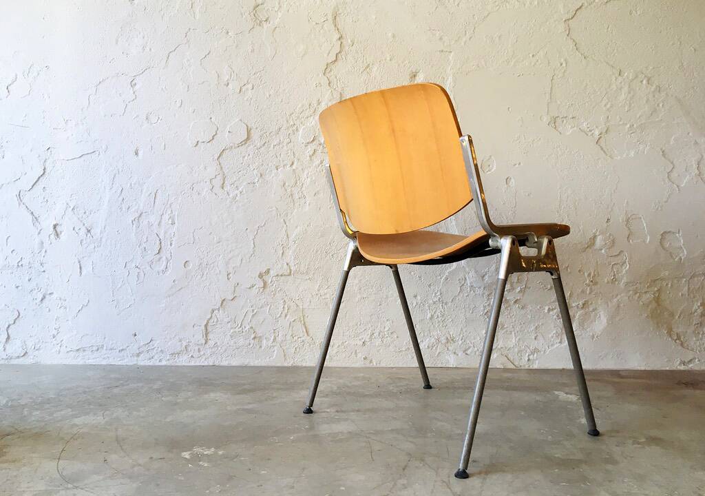 Steel and molded plywood chair, 1970