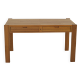 Bureau en bois massif (Orme) vintage Dlg Regain Circa 1980