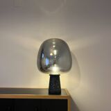 Concrete table lamp smoked glass size XL