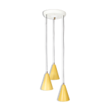 Aluminum yellow chandelier 1960s