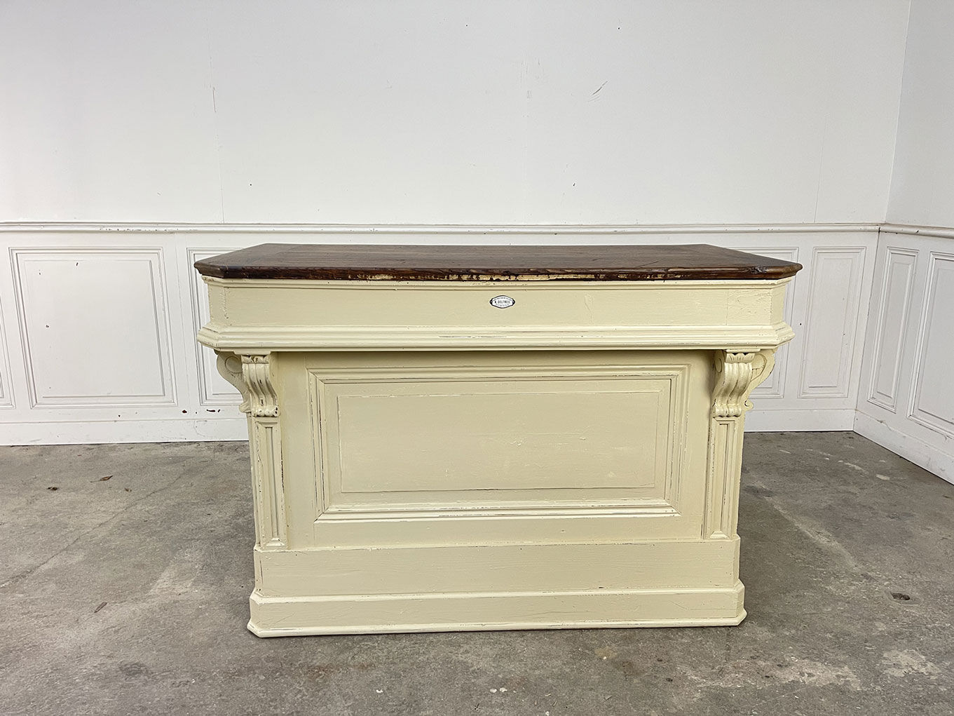 1900s solid oak counter