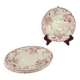 Set of 4 flat plates KG Lunéville Terre de fer, "Fontainebleau", pink, 19th century