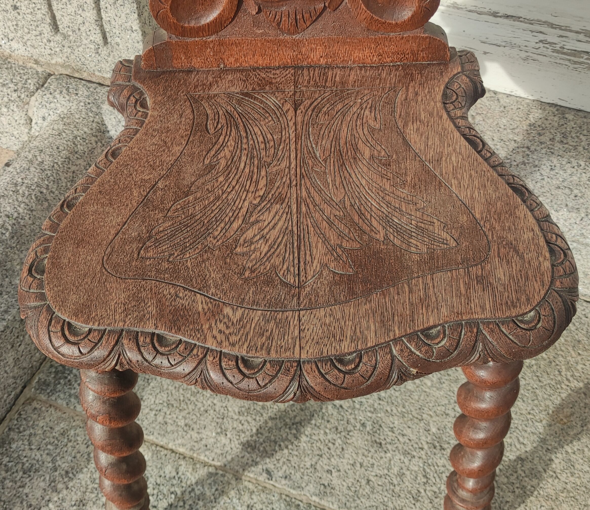 Old carved wooden chair