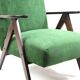 Vintage var green structural velvet easy chair, 1970s