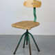 Set of 2 industrial mint green swivel chairs, 1960