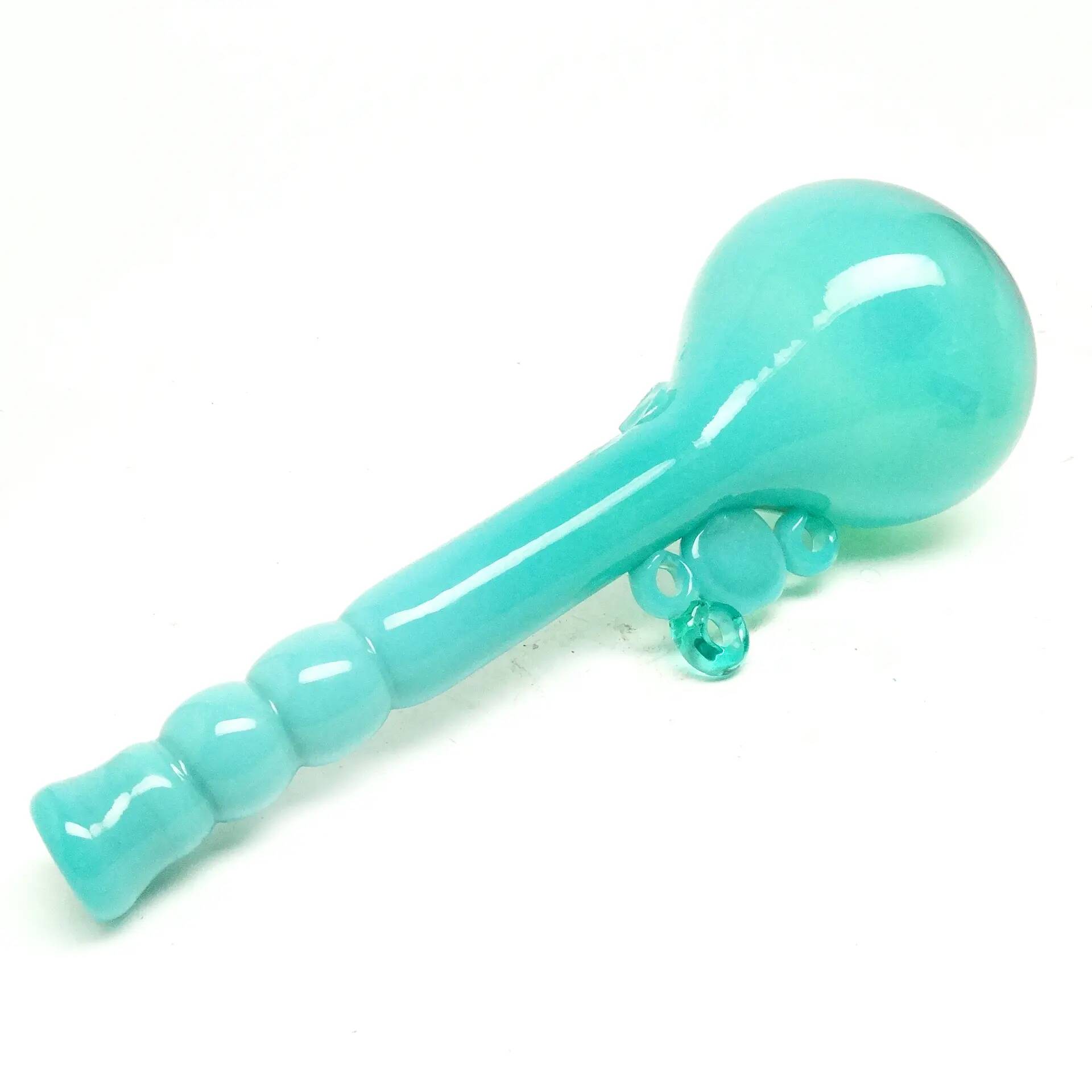 Vase moderniste, en verre turquoise, conçu par J. Słuczan-Orkusz, Pologne, années 1970