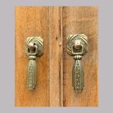 Art Deco glass-fronted Parisian buffet in raw wood