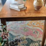 Solid oak farmhouse table with two-plank top
