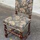 Chaise vintage Louis XIII bois massif et tissu