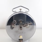 Old mechanical alarm clock jaz ruzic ''repetition'' chrome metal, 1965
