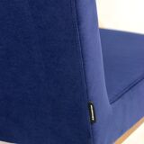 Dark blue velvet lounge chair, 1970s