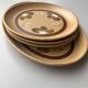 Flat plates and oval dish Sarreguemines 1970s Chamonix