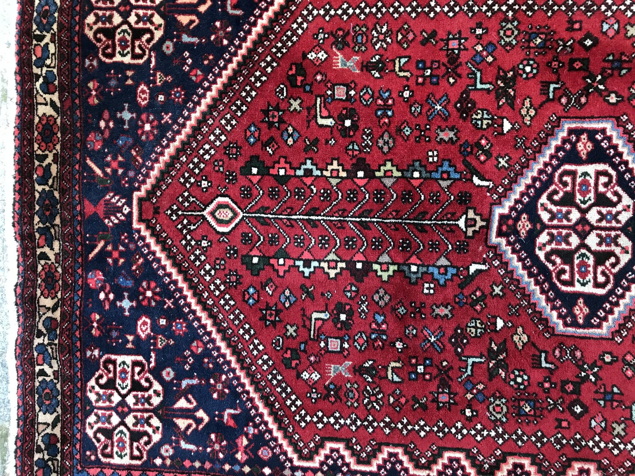 Carpet old corridor Persian abadeh done hand 107x297cm