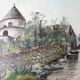 Tableau huile sur panneau paysage signé