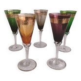Lot de 5 flûtes verre de Murano