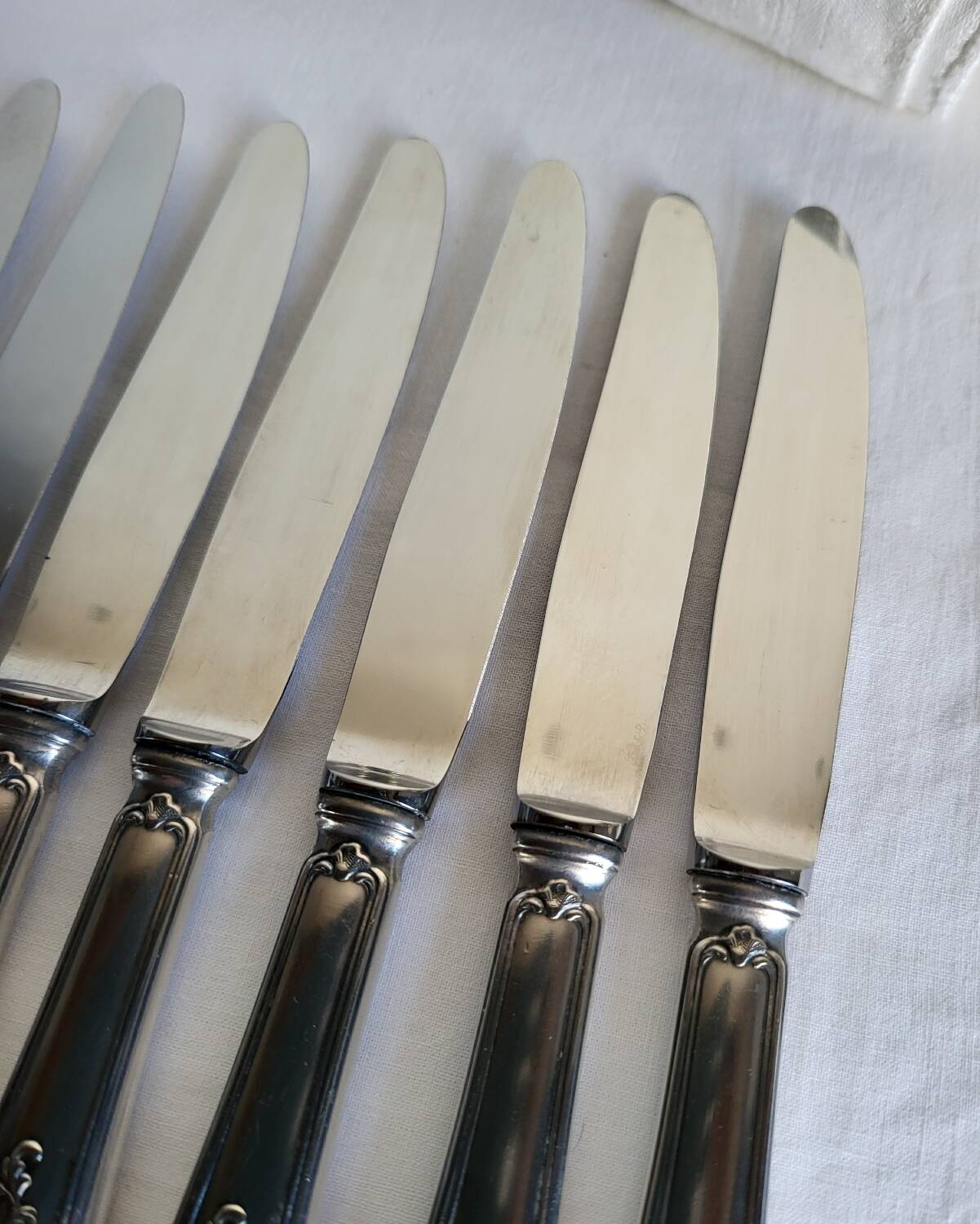 12 Silver-Plated Dessert Knives with Stainless Steel Blades Nogent