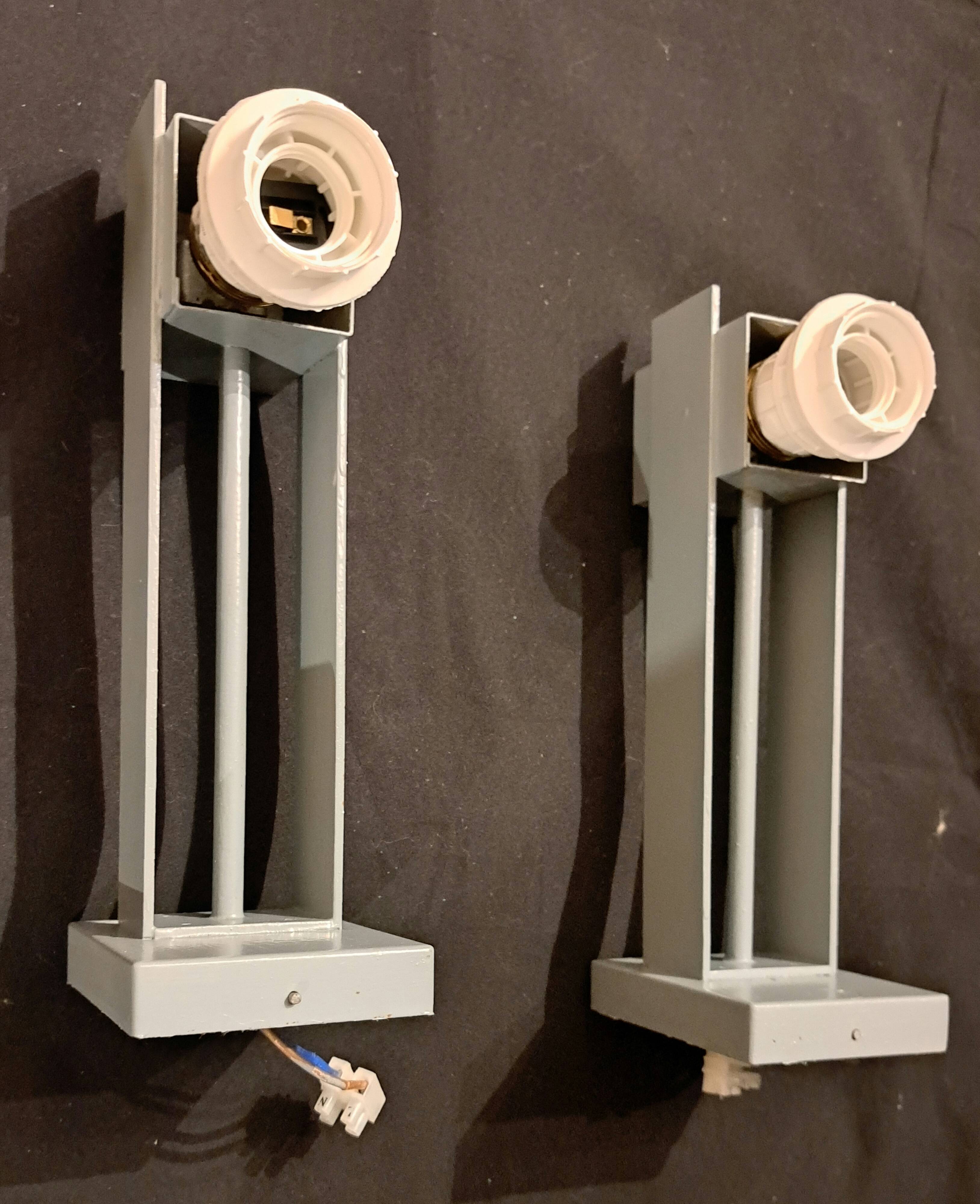 Pair of industrial wall lights, 1970