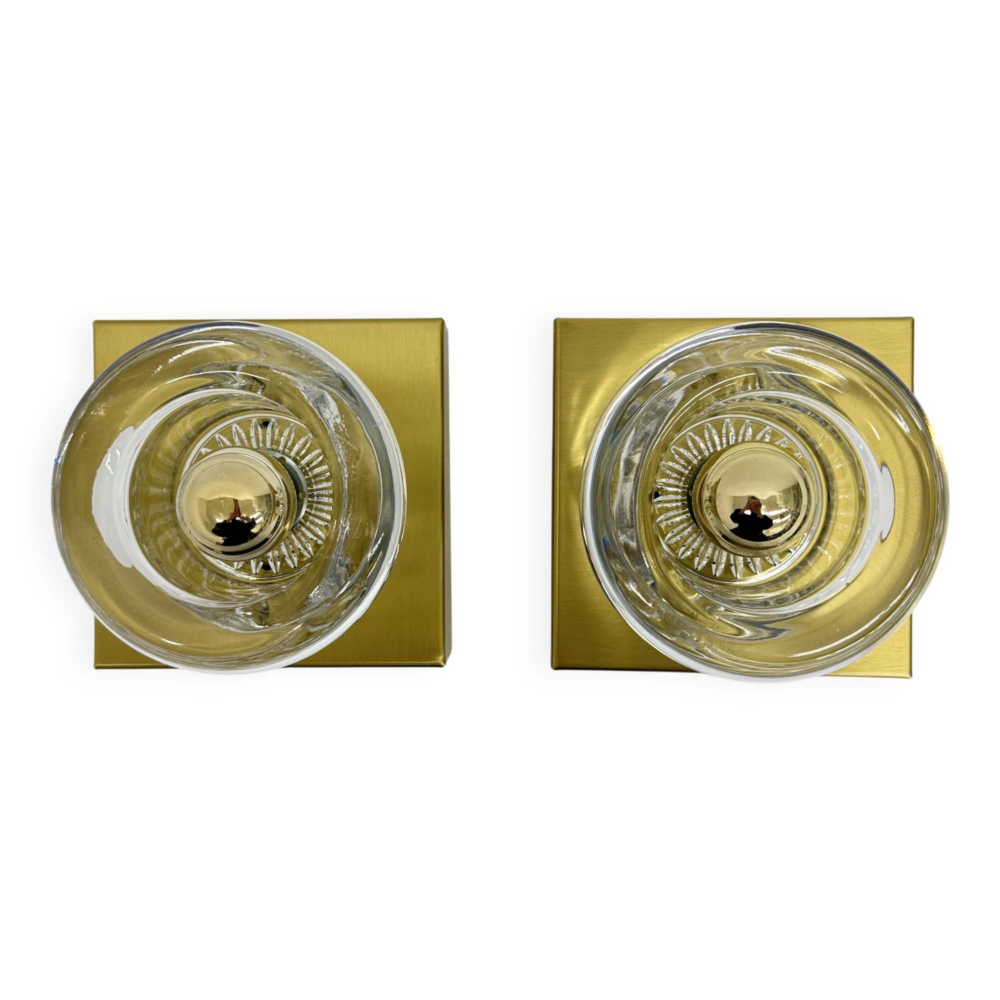 Vintage Peill & Putzler Ice glass Wall Lamp , 1970s