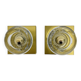 Vintage Peill & Putzler Ice glass Wall Lamp , 1970s