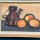 Original Swedish Oil on Panel – "Kattle and Oranges" by Herald – Signed – Dated 1966 – Framed Vintage Piece