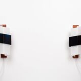 Paire de 2 appliques murales vintage suédoises des années 1950.