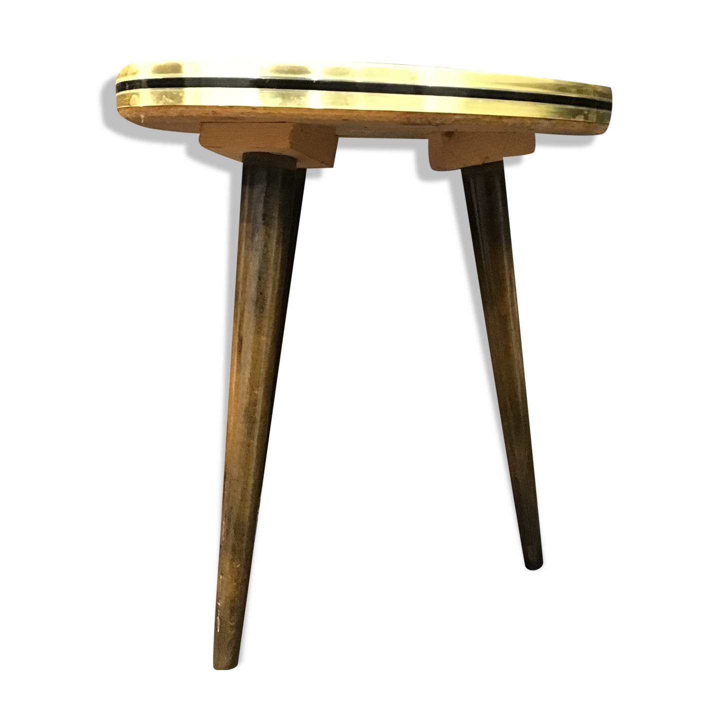 Formica pedestal small vintage coffee table tripod door plant midcentury 50s formica
