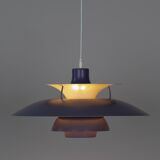 Rare indigo PH 5 pendant lamp by Poul Henningsen, Louis Poulsen, 1958