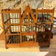 Small wood and metal bird cage and its fabric piou piou