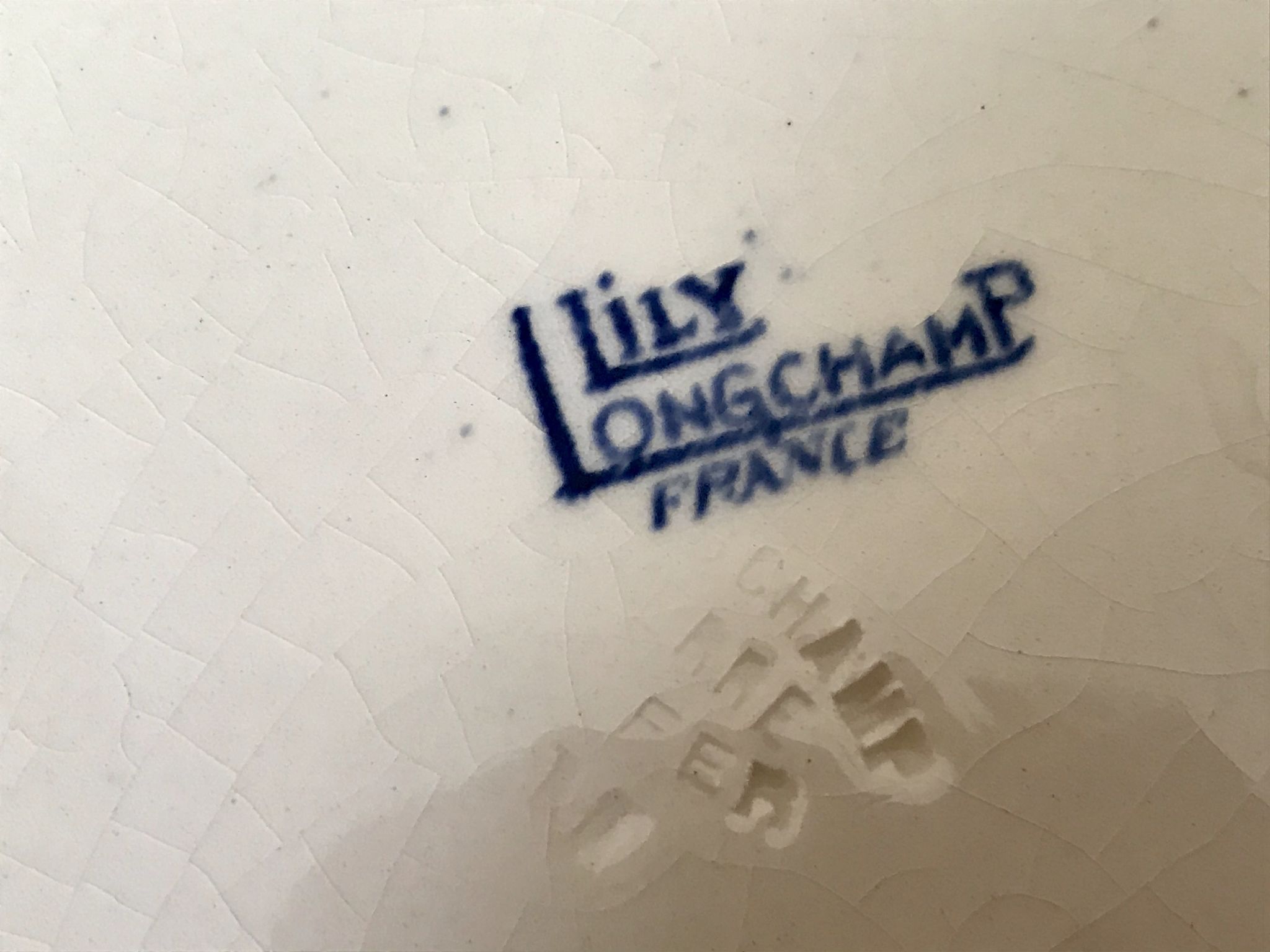 Lot of 5 lily Longchamp hollow plates, iron earth