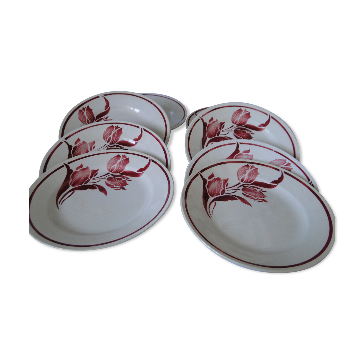 Lot 8 flat plates gien tulip model